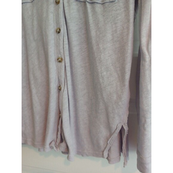 We The Free FP buttoned top S lavender knit linenblend shirt Urban Outfitters - Picture 5 of 10